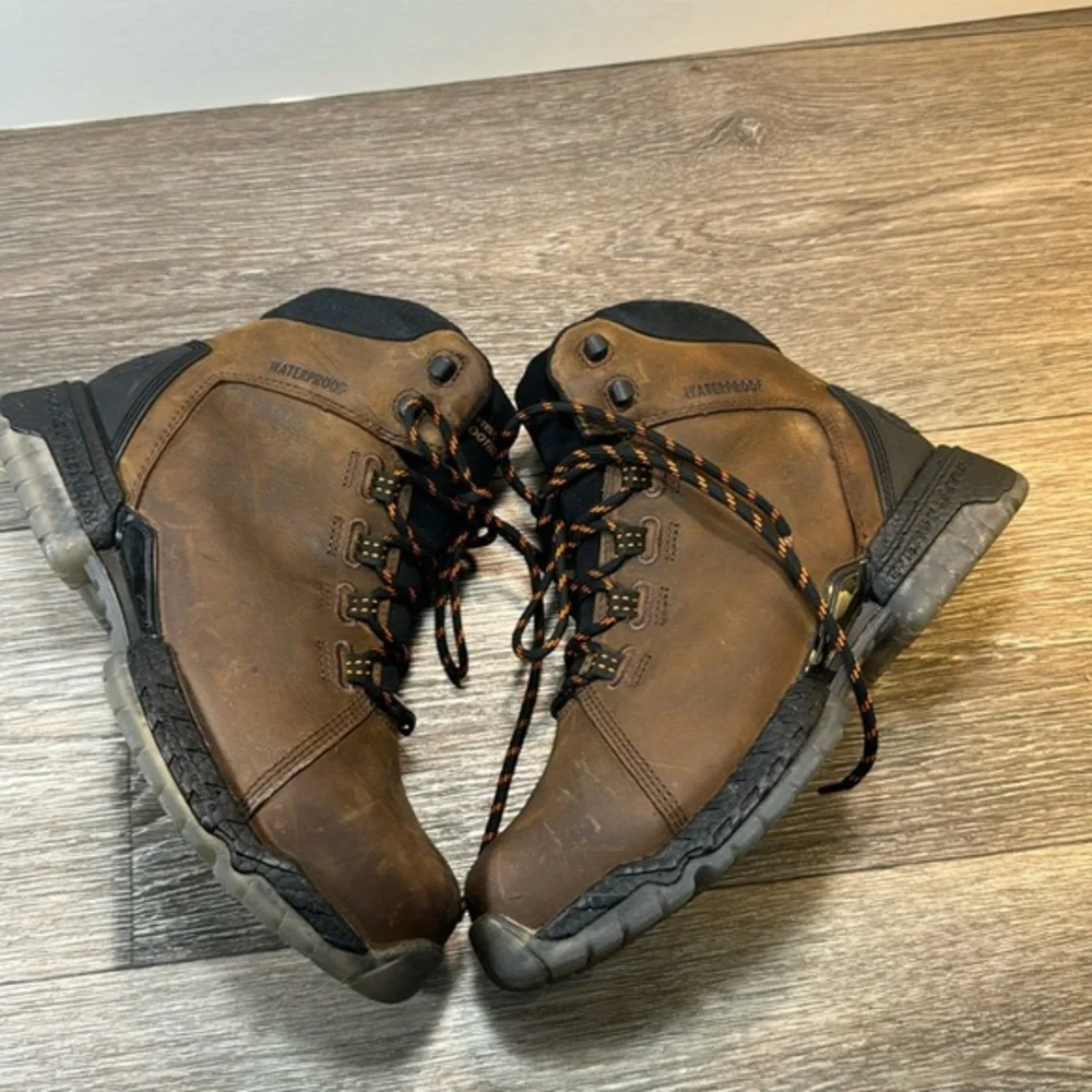 Hytest work boots steel toe waterproof leather boots men’s size 8.5